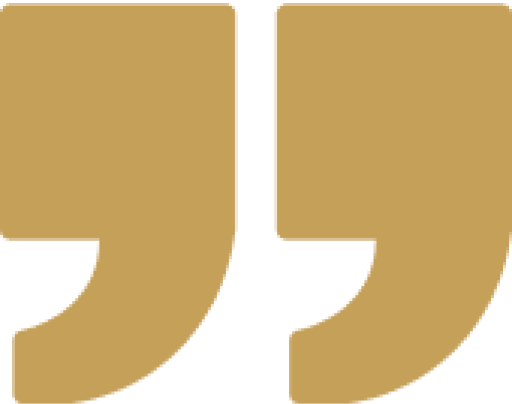 Gold quotation marks on black background.